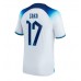 Cheap England Bukayo Saka #17 Home Football Shirt World Cup 2022 Short Sleeve